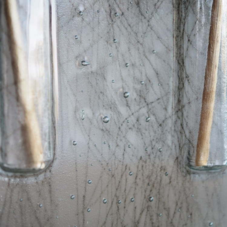 Falisty wazon szklany IZERY przeźroczysty wzorek