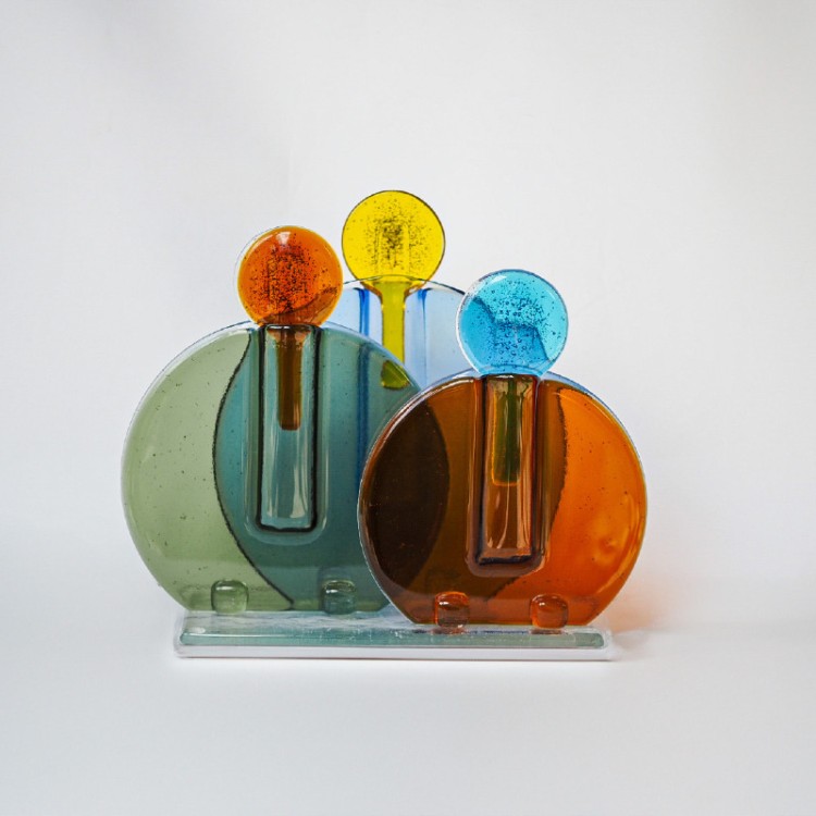 TRIO w kolorach: niebieski, zielony, bursztynowy + 3 kluczyki.