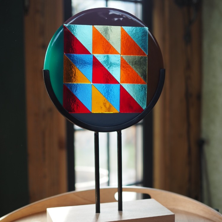 Szklana rzeźba "Geometria światła" nr 1