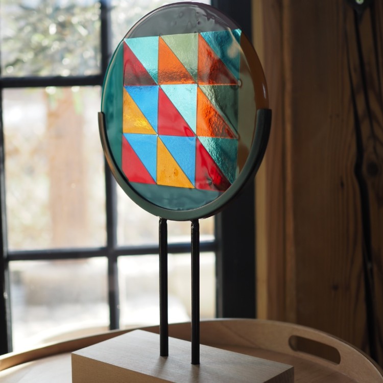 Szklana rzeźba "Geometria światła" nr 1