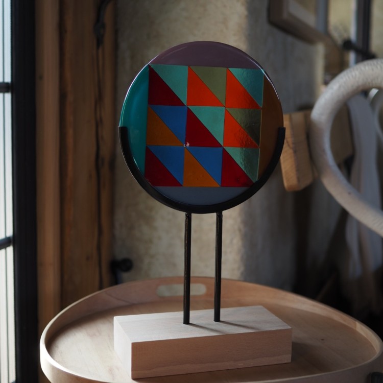 Szklana rzeźba "Geometria światła" nr 1