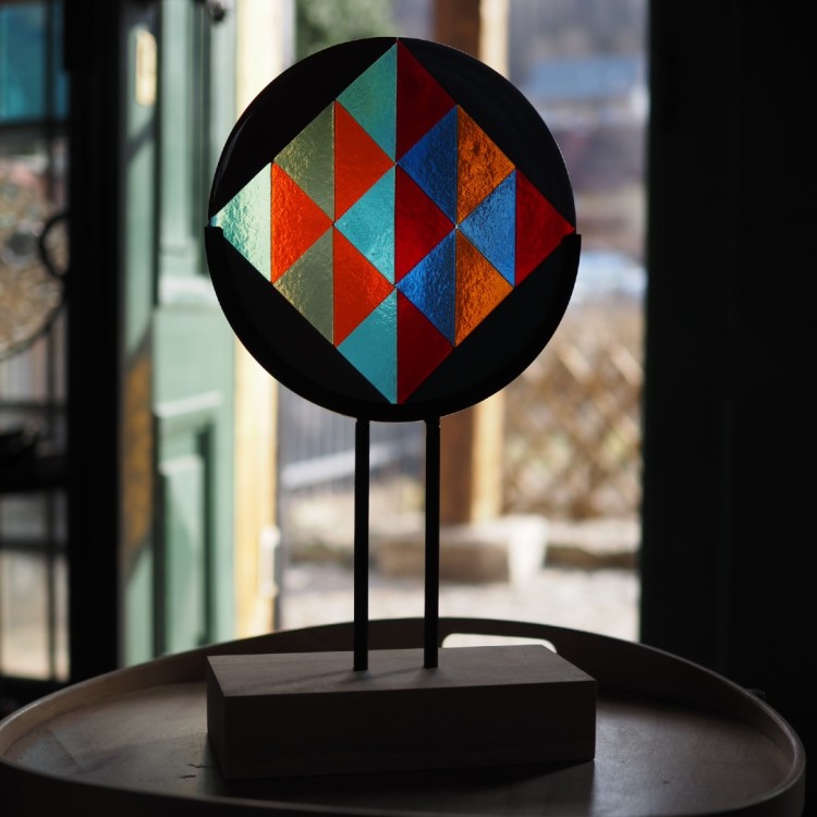 Szklana rzeźba "Geometria światła" nr 1